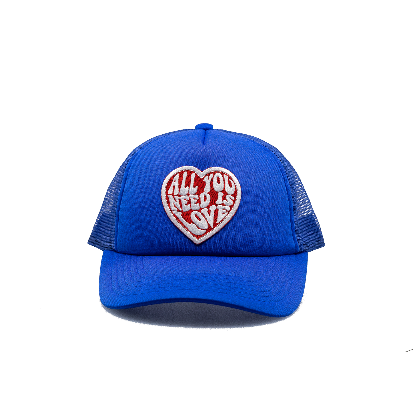 All you Need is Love Trucker Hat solid panel