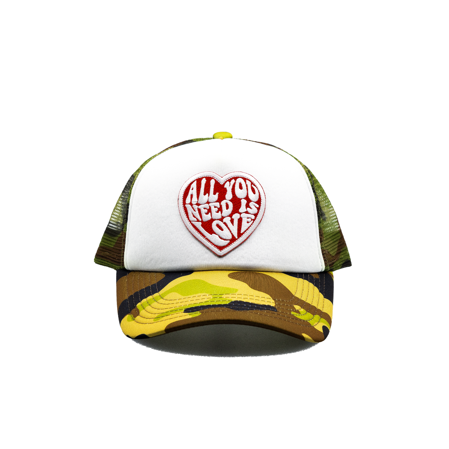 All you Need is Love Trucker Hat White panel