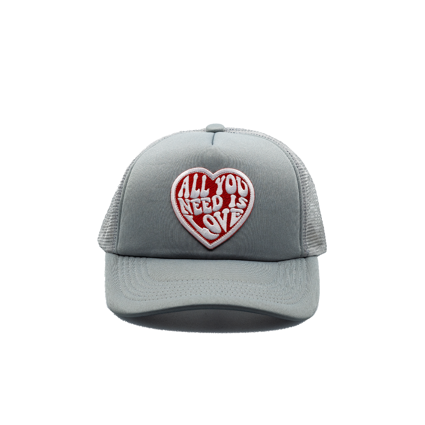 All you Need is Love Trucker Hat solid panel