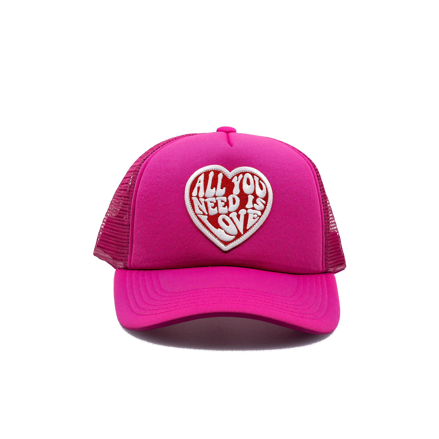All you Need is Love Trucker Hat solid panel