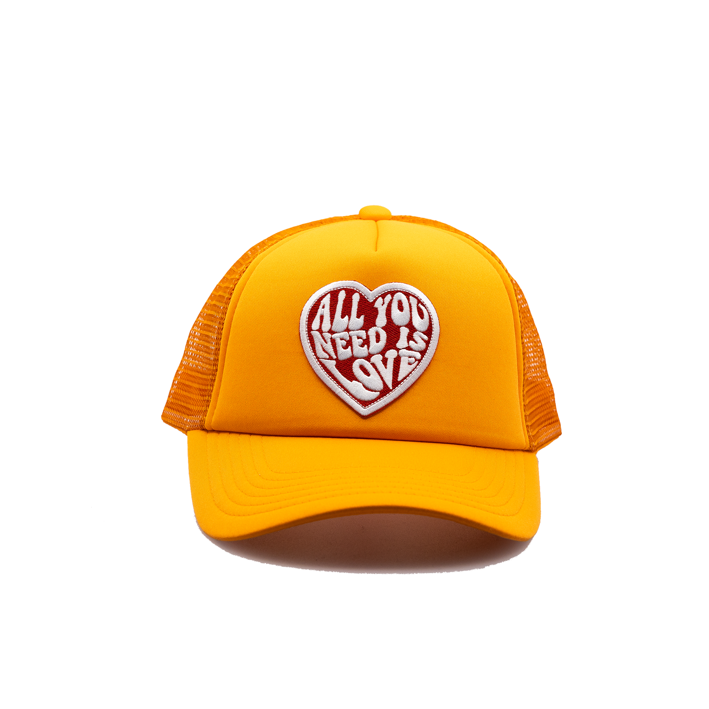 All you Need is Love Trucker Hat solid panel