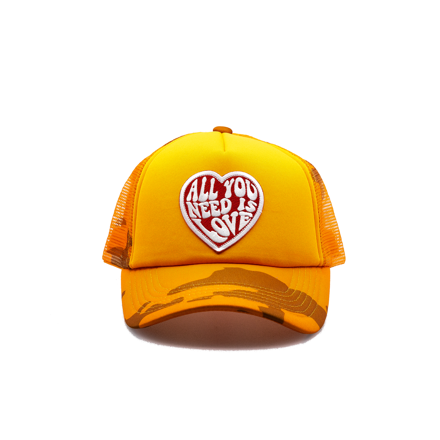 All you Need is Love Trucker Hat solid panel
