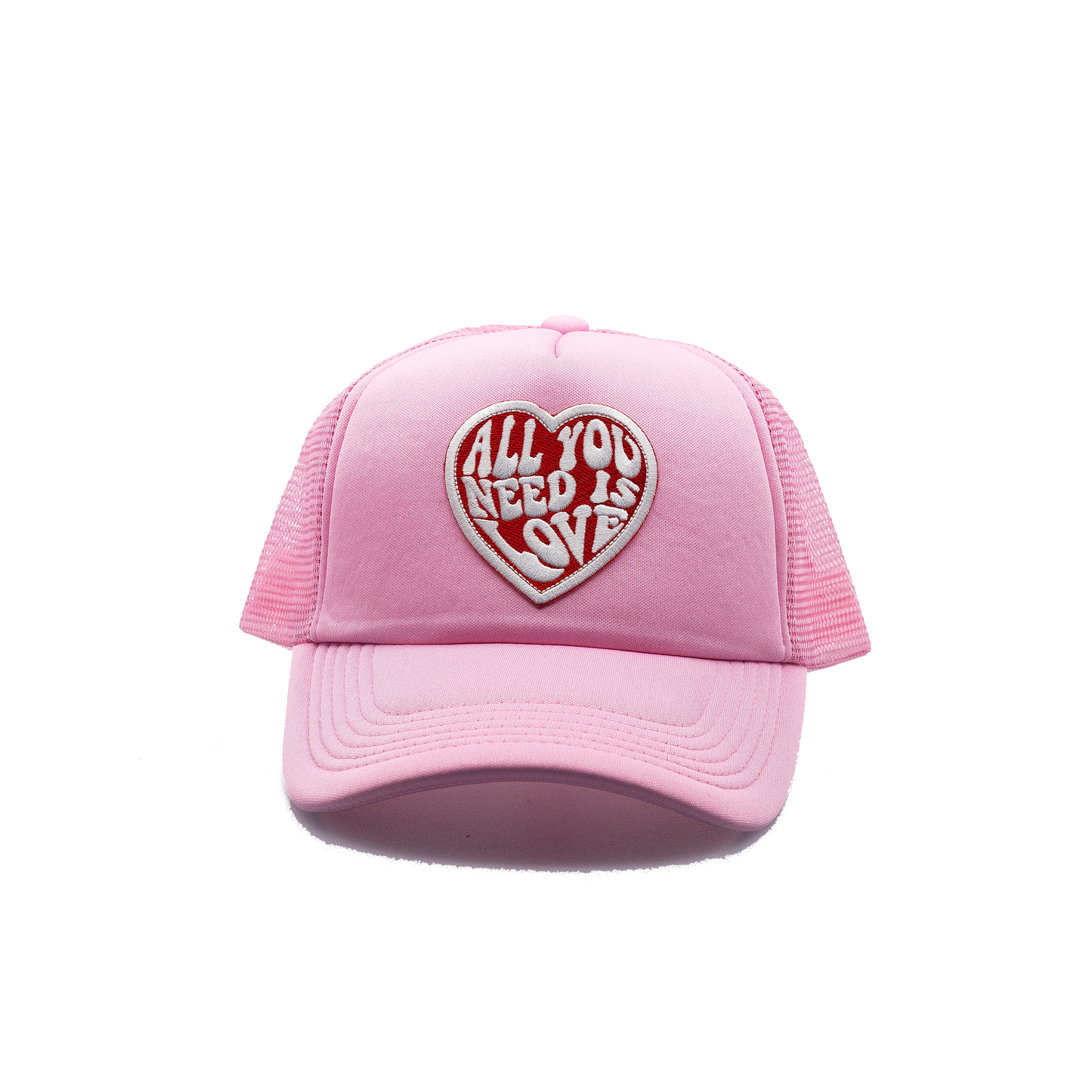 All you Need is Love Trucker Hat solid panel