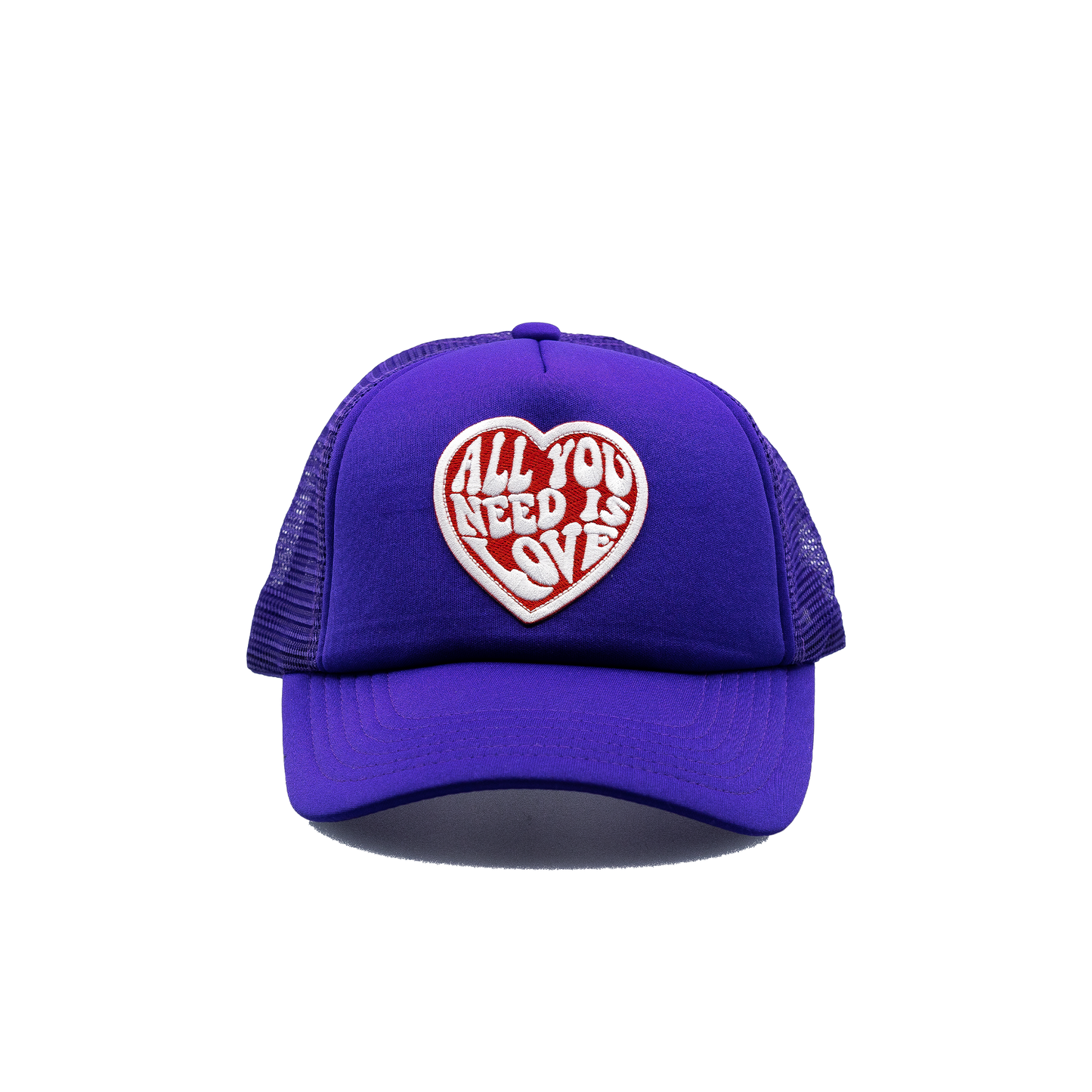All you Need is Love Trucker Hat solid panel