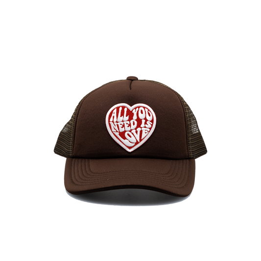 All you Need is Love Trucker Hat solid panel