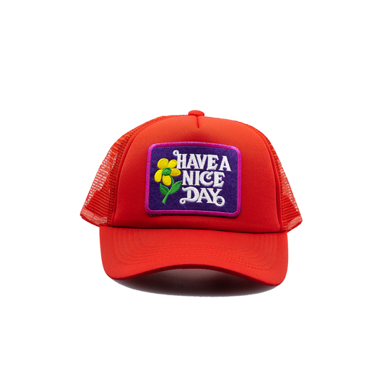 Have a Nice Day Style 5 Red Trucker Hat